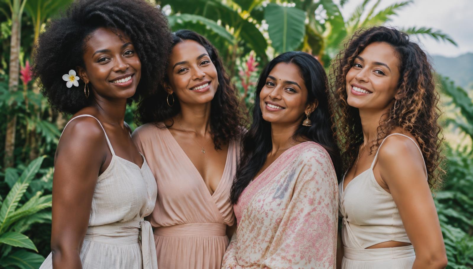 Femmes réunionnaises souriantes